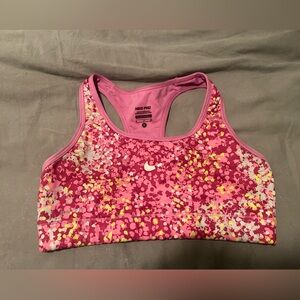 Pink, Yellow and white splatted Sports Bra